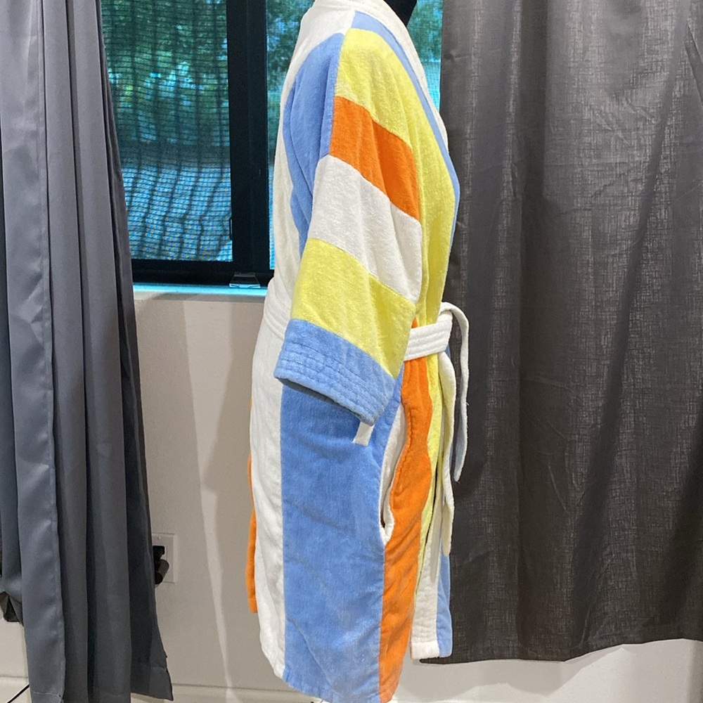 Vintage 80’s Cabana Resort Style Terrycloth Belted Robe w/Pockets |SZ L Unisex - Picture 5 of 8